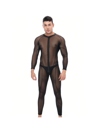 Sexy Men Underwear Long Sleeve Jumpsuit One-Piece Bodysuit N981