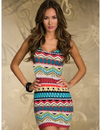 Print dress m3777b