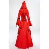 Retro Hooded Dresses Horn Sleeve Square Neck Costume Full Skirted Stage YM9304
