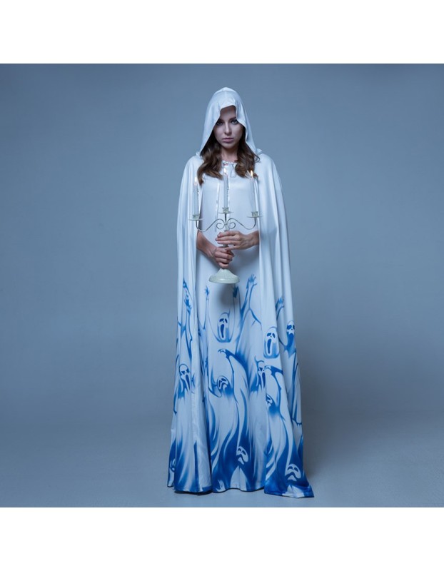 Halloween Costume Skeleton Ghost Bride Movie Role-Playing Game Uniform YM8717