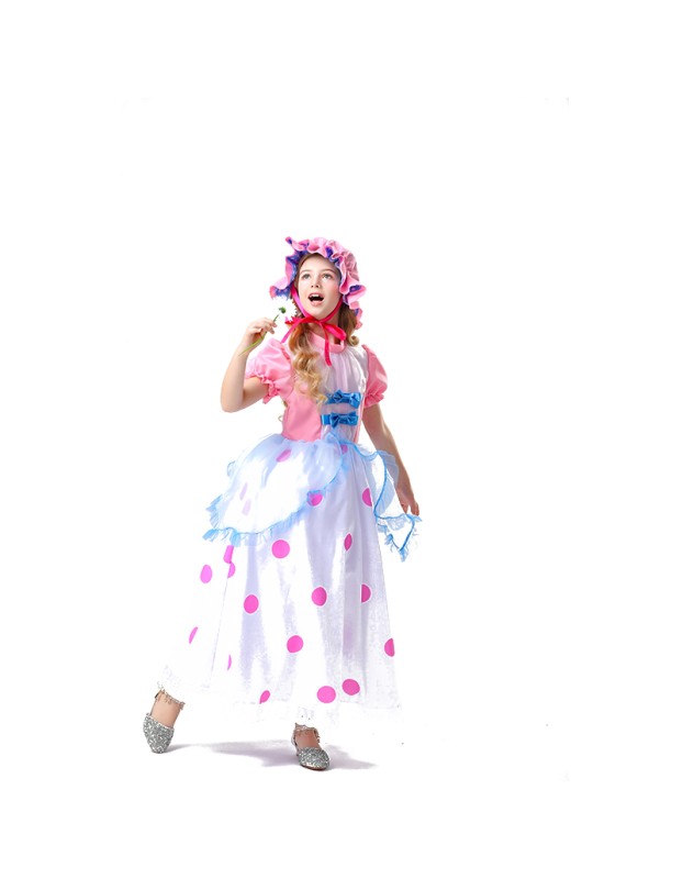 Halloween Children TV Costume Pink Polka Dot Princess Girl Pink Dress YM5827