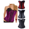 Lady satin embroidered lace corset M1589