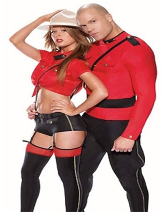 Sexy Red Men Cop Costume M4439