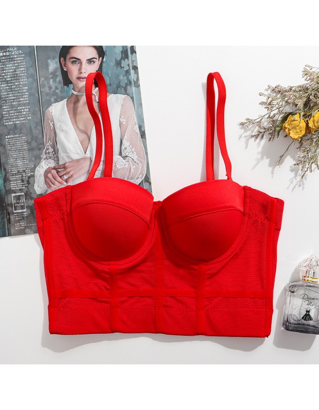 Sports Bra Mesh Yarn Underwire Fishbone Suspender Breathable Underwear KN8594