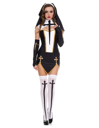 Halloween Fashion Nun Cosplay Costume