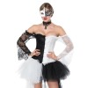 Black White Gothic Corset Top M1418C