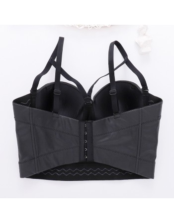 PU Leather Suspender Vest Shaping Corset Dance Party Scrub Underwear 8568
