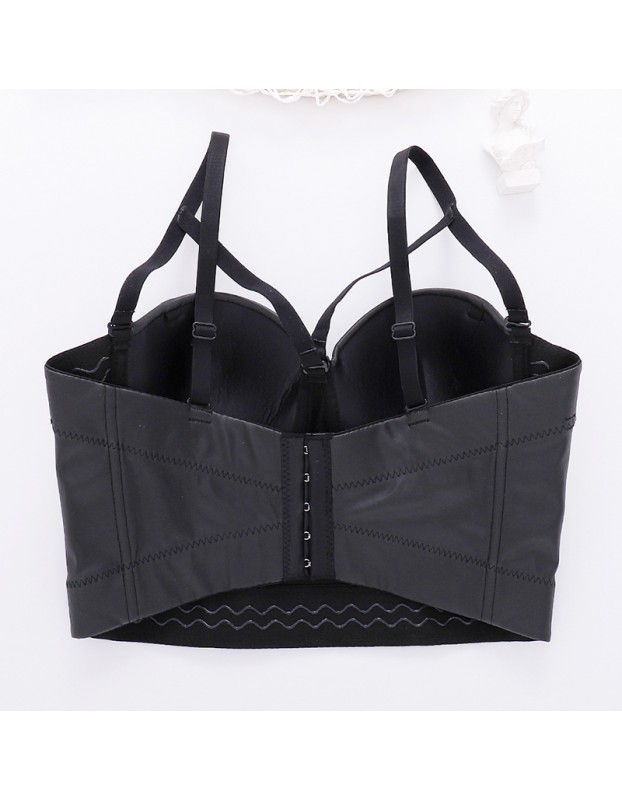 PU Leather Suspender Vest Shaping Corset Dance Party Scrub Underwear 8568