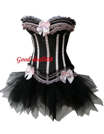 Sexy satin corset with skirt M1700