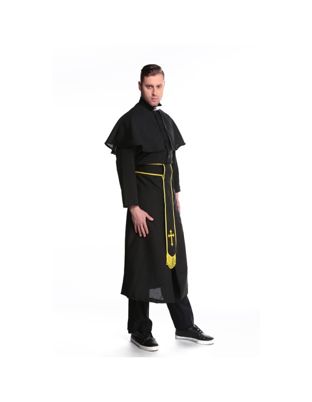 Couple Halloween Cosplay Nun Habit Priest Christian Missionary Catholic Costume SM89171