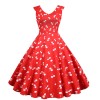 Print Casual Women Summer Doll Collar Slim Bohemian Dress JY15037