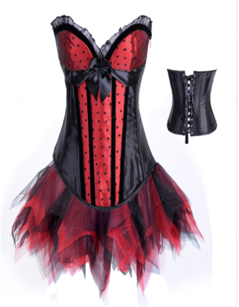 Polka Dot Corset With Skirt M1252