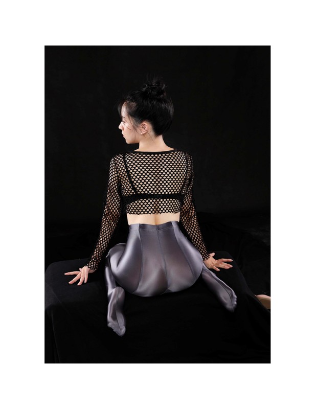 Sexy Thin Transparent Oil Women Shine Leggings Dance Yoga Pants XX1851
