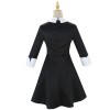Addams Family Costume Halloween Wednesday Black Dress Cosplay Costume F411