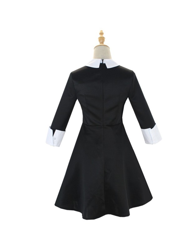 Addams Family Costume Halloween Wednesday Black Dress Cosplay Costume F411