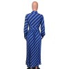 Sexy Women's V-neck Long Sleeve Exquisite Printed Pleated Dress YM8632