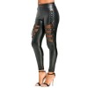 Matt PU Leather Tassel Pants Tights Leggings For Women XX6840