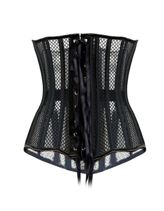 Black Sexy Steel Bones Mesh Underbust Corset M1320