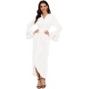 Fashion Ruffled Flared Sleeves Irregular Lace Up Modest Long Dresses Muslim 21410
