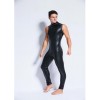 Men Sexy Patent Leather Tight Stage Performance Leather Bar Jumpsuit XX6002