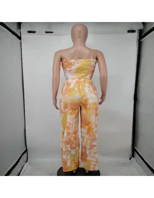 sexy tube top slim two piece top and pants sets M8599