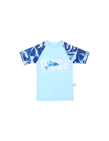2024 Boys Camouflage Swimsuit Whale Three-Piece Short-Sleeved Suit Shorts Swimsuit KF211