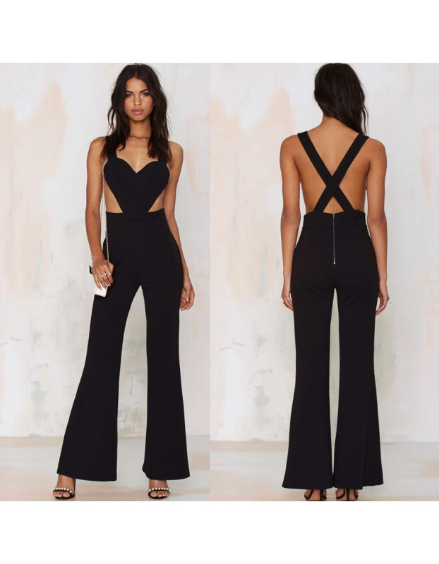 Fashion black sexy jumpsuit M30096