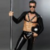 Men Sexy Wet Look PVC Leather Cosplay Police uniform N965