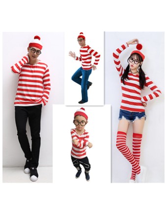 Casual  lovely red and white clothes M40303