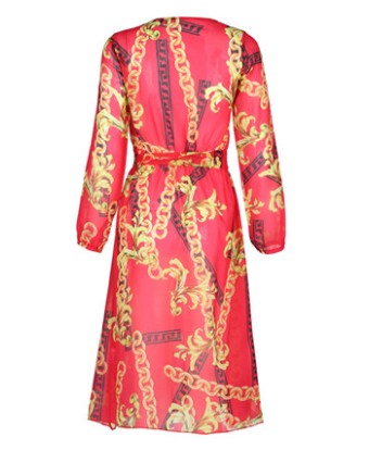 THREE-COLOR BEACH PRINTED DRESS M88096
