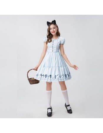 Halloween Cute Maid Costume  Alice In Wonderland Princess Dress Costume YM0912