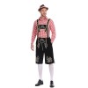 German Traditional Oktoberfest Plaid Shirt Men Beer Suspender Suit Costume YM3645