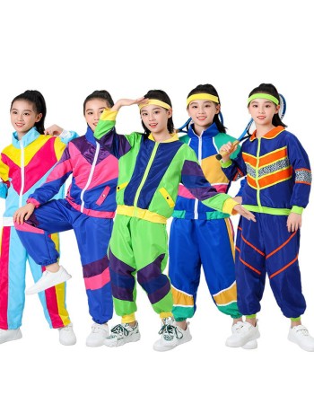 Girl 70s Disco Retro Hippie Costume Fancy Clothes Hippie Pants Children Costume