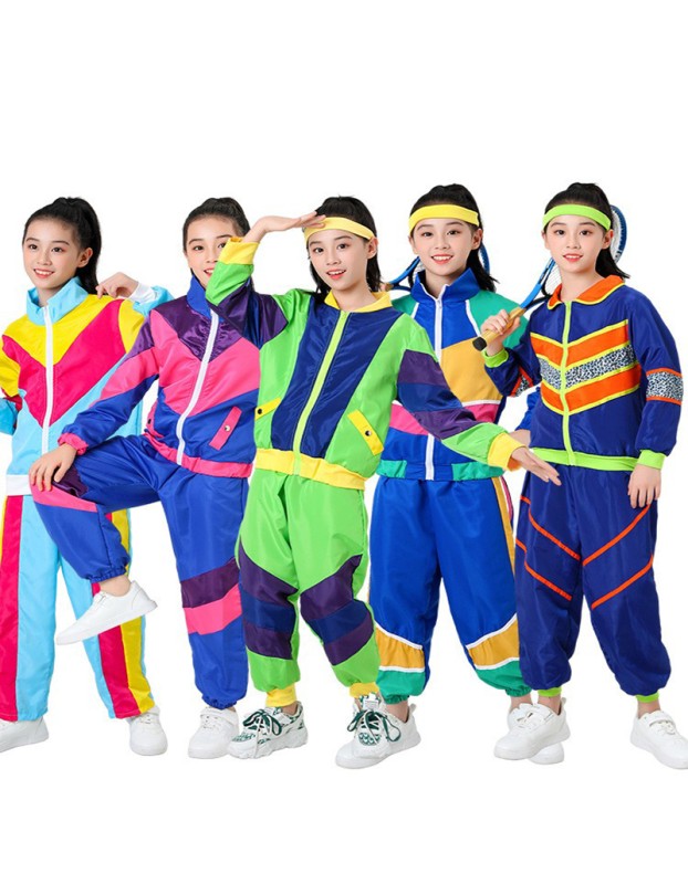 Girl 70s Disco Retro Hippie Costume Fancy Clothes Hippie Pants Children Costume