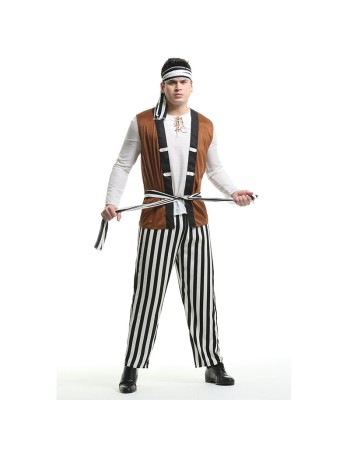 Men Pirates Of The Caribbean Costume Game Halloween Knight Costume XY82239