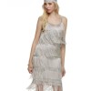 Sexy Sleeveless Straps Low Cut Tassel Mini Dress M30449