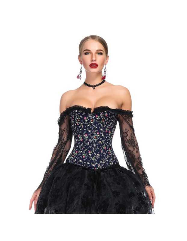 Long Sleeve Lace Corset M1418A