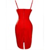 S-6XL Women Sexy PVC Leather Bodycon Dresses M7302