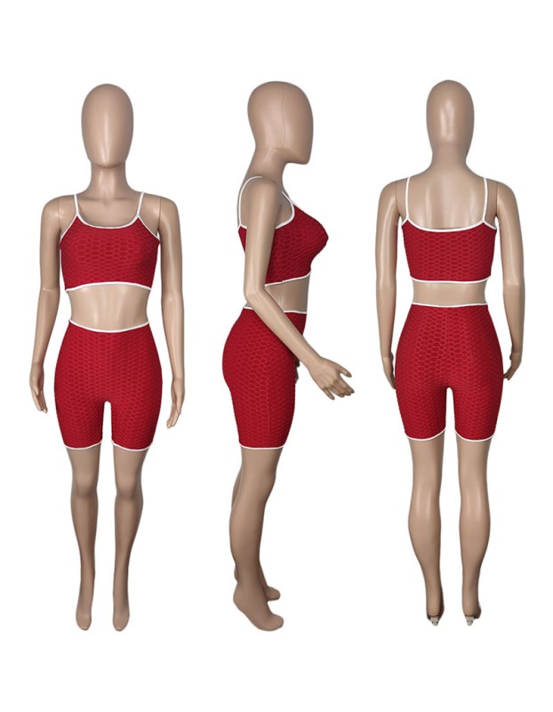 Yoga Set Women Sport Set Sling Two Piece Short Set M057