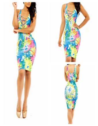 Sexy Fashion Adult Print Midi Dress M2324