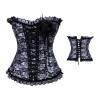 Lady satin embroidered lace corset M1589