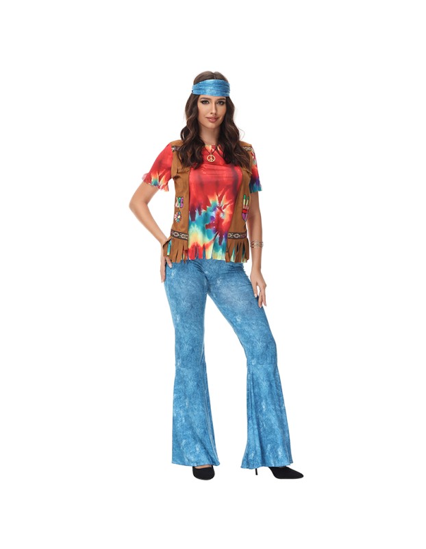 Halloween Costumes 70s Retro Disco Hippie Stage Cosplay Hiphop Costume MS1772