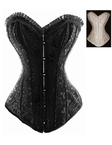 White Steel Bone Corset With Thongs  M1789