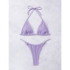 Light Purple Wholesale Swimsuit Halter Sexy Young Tiny Swimwear Sexy Bikini A2207