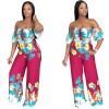 Floral Print Boho Backless Summer Jumpsuit M8216