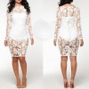 White Zipper Back Design Midi Dress M3950