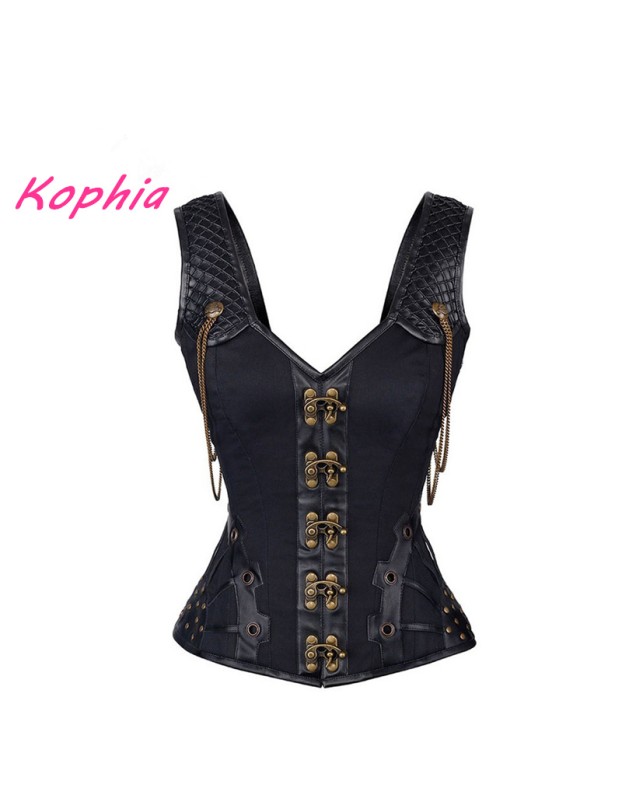 Steampunk Vest Top Steel Boned Corset M1385