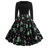 Long Sleeve Polka Dot Classic Party Casual Women Dress JY13106