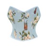 Sexy Bustier Butterfly Print Corset Tops For Women Waist Trainer Short Corset 22047