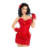 3pcs Plus size Red Satin cup and lace M1706